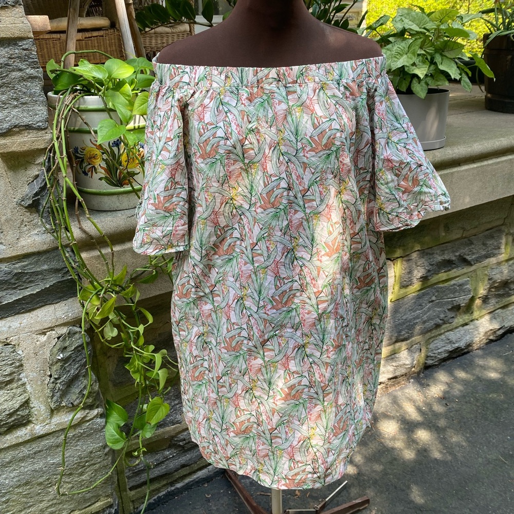 H&M floral off shoulder dress size 2